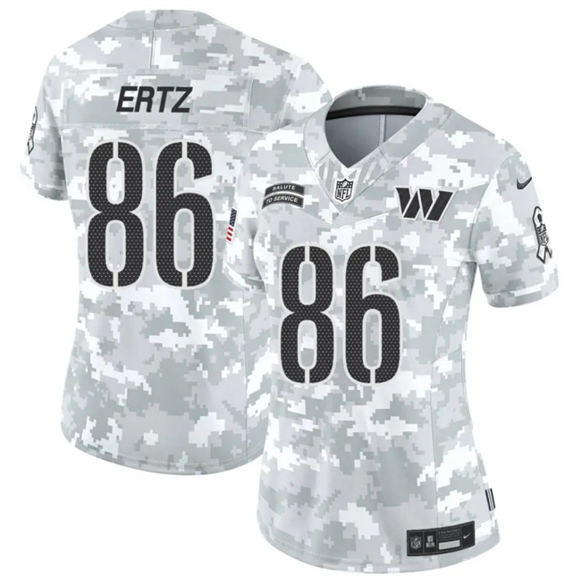 Women's Arctic Camo Washington Commanders #86 Zach Ertz 2024 F.U.S.E Salute to Service(Run Small)